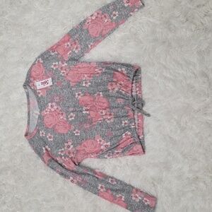 Justice Pink & Gray Floral Top. Size 10. NWT